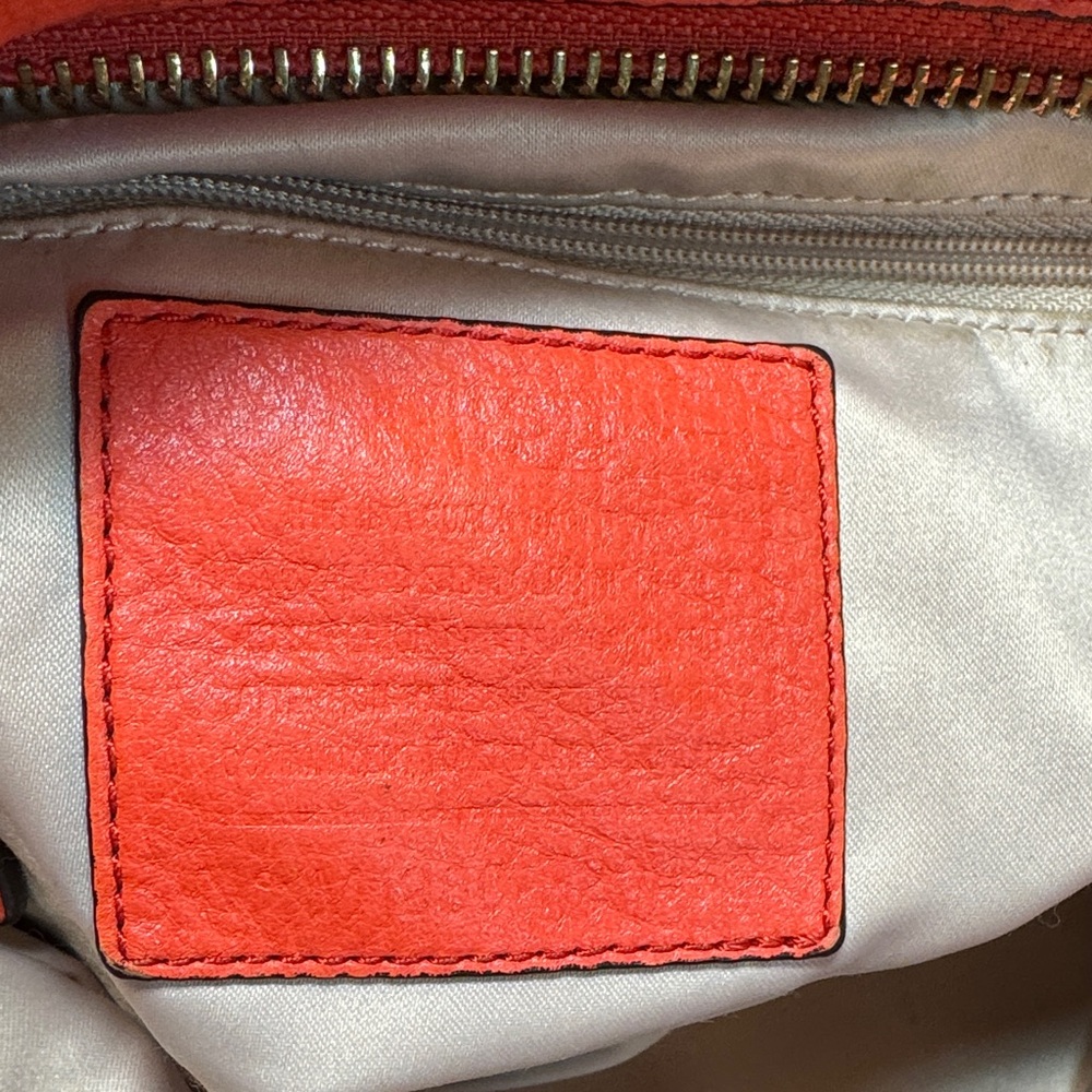 Coach Orange Leather Tote Bag - Picture 11 of 15